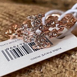 NWT~TORY BURCH~RoseGold "Kira" Pave Ring